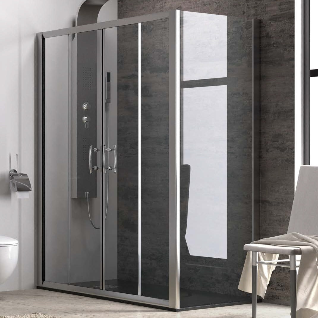 Flora 600 - 80х160 асиметрична душ кабина със 6 мм закалено стъкло, анти калк покритие и магнитен уплътнител - KERANOVA онлайн магазин