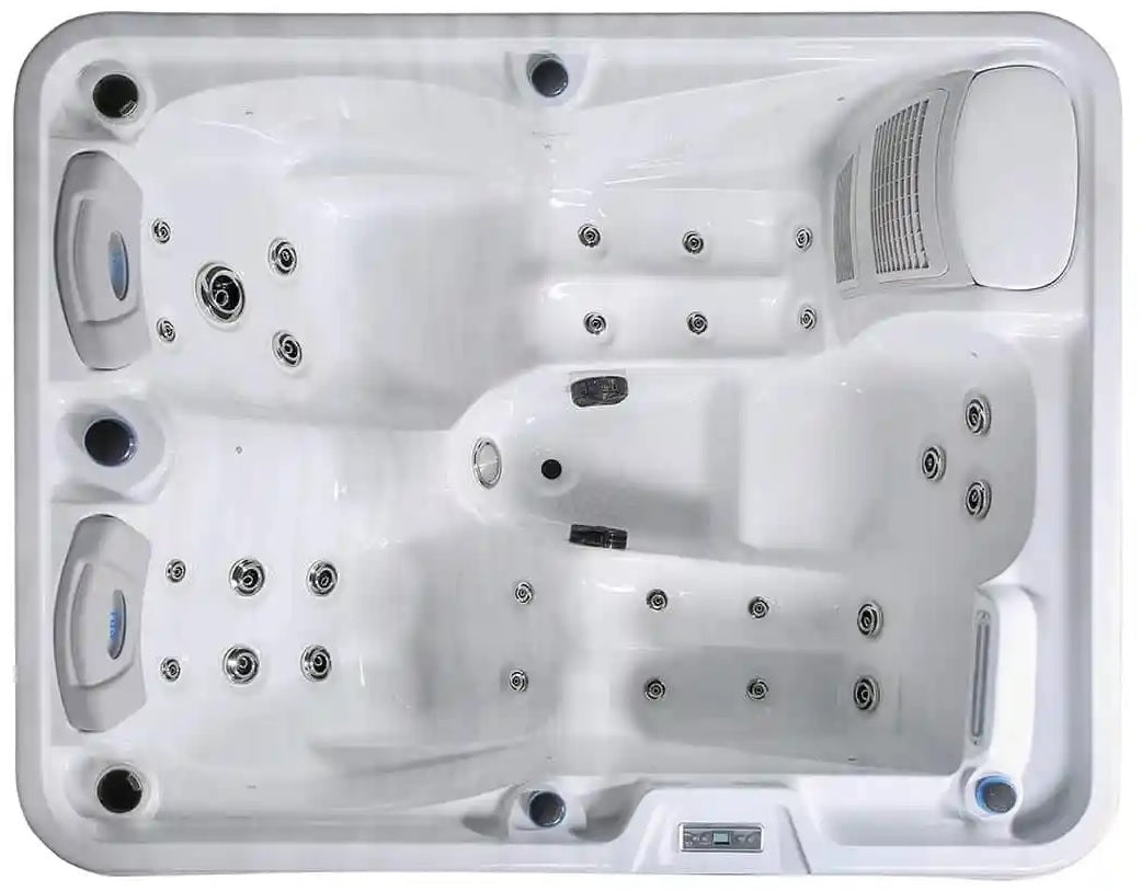 Fraser River 210x170 см. бяло компактно джакузи за 3 човека с 28 неръждаеми хидромасажни дюзи - онлайн магазин KERANOVA