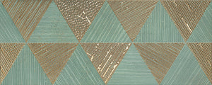 Goldgreen Mono Decor 29.8x74.8 декоративен зеленo-златист триъгълен мотив за бани от онлайн магазин KERANOVA