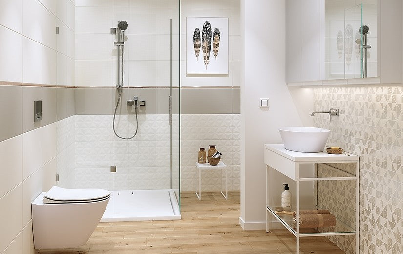 Баня Good Look 30x60 Cersanit – елегантни бели плочки 30x60 в модерен санитарен дизайн за онлайн магазин KERANOVA