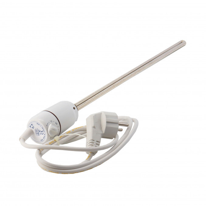 Алуминиеви лири за баня /бели/ - електрически нагревател с термостат и щепсел за бели алуминиеви лири за баня