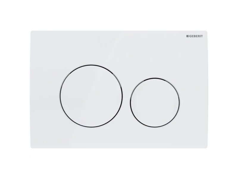 Alt Tag: Geberit Duofix Delta с активатор Delta20 бял/лъскав хром - бутонна плоча за вграждане за окачена тоалетна, KERANOVA