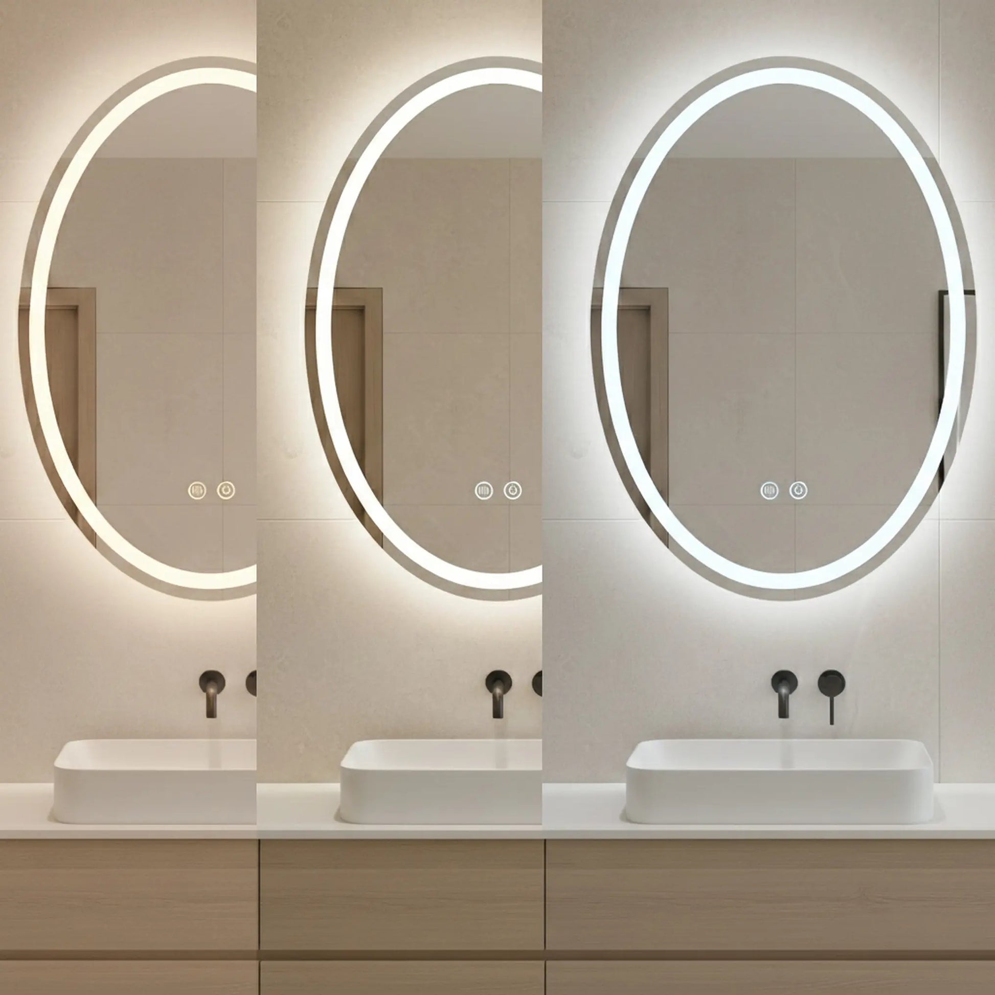 Огледало с осветление и подгрев Marco 50х70 см. LED огледало за баня с touch и антизамъгляване