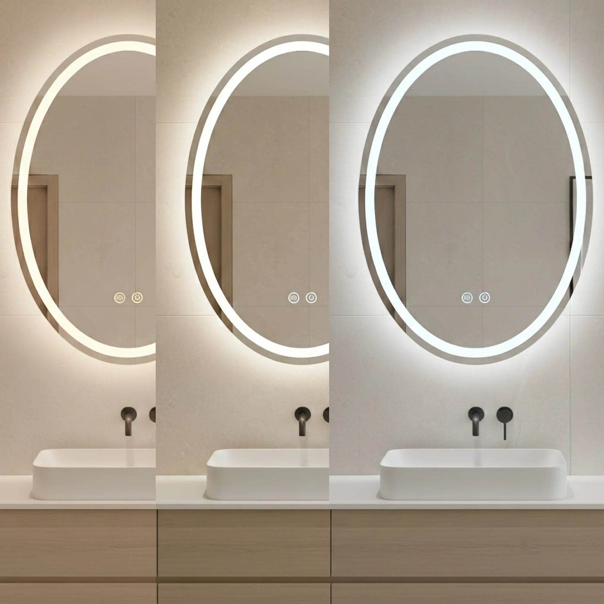 Огледало с осветление и подгрев Marco 50х70 см. LED огледало за баня с touch и антизамъгляване