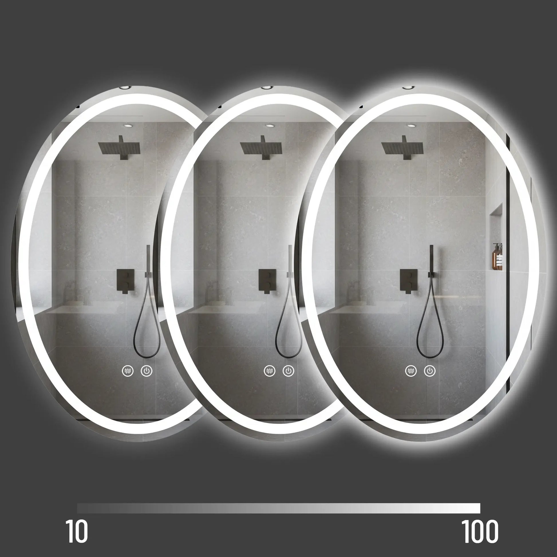 Огледало с осветление и подгрев Marco 50х70 см. LED димируемо touch, против замъгляване, огледало за баня, мебели за баня