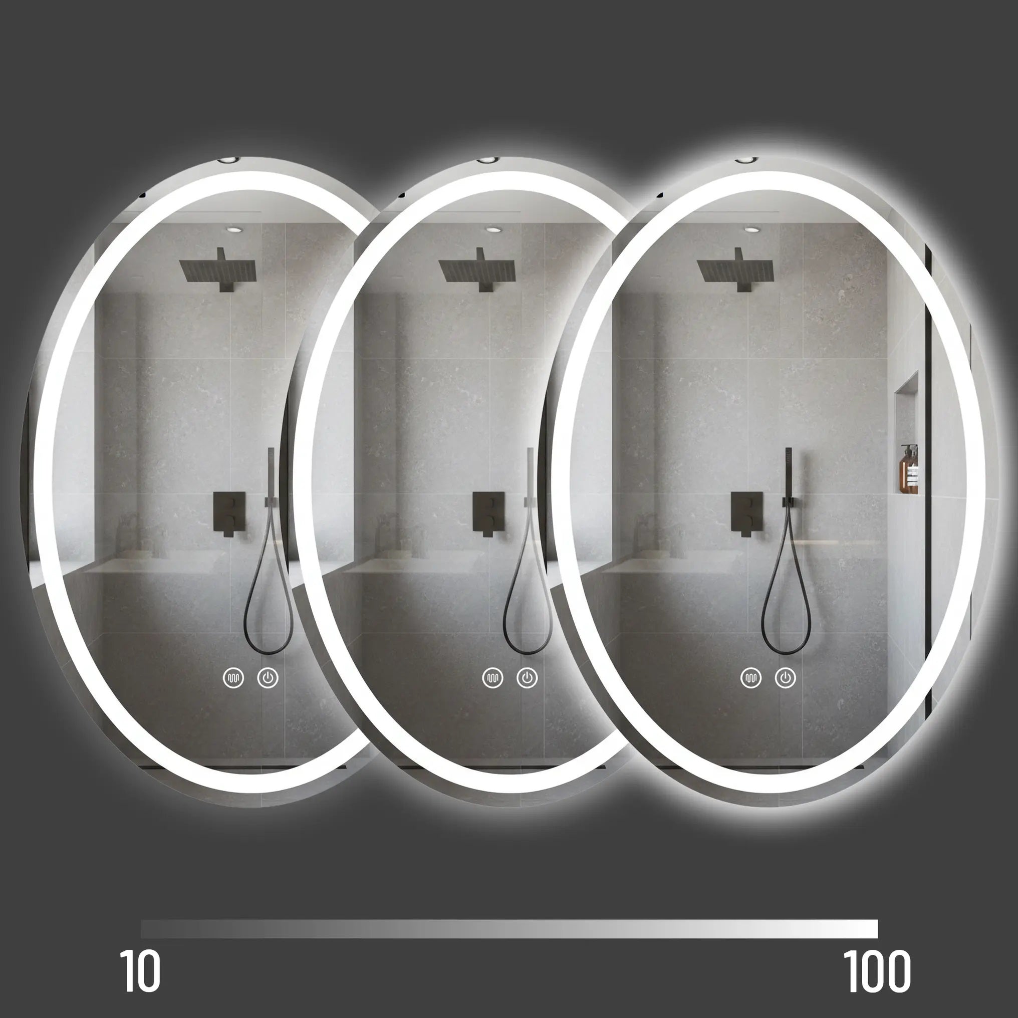 Огледало с осветление и подгрев Marco 50х70 см. LED димируемо touch, против замъгляване, огледало за баня, мебели за баня