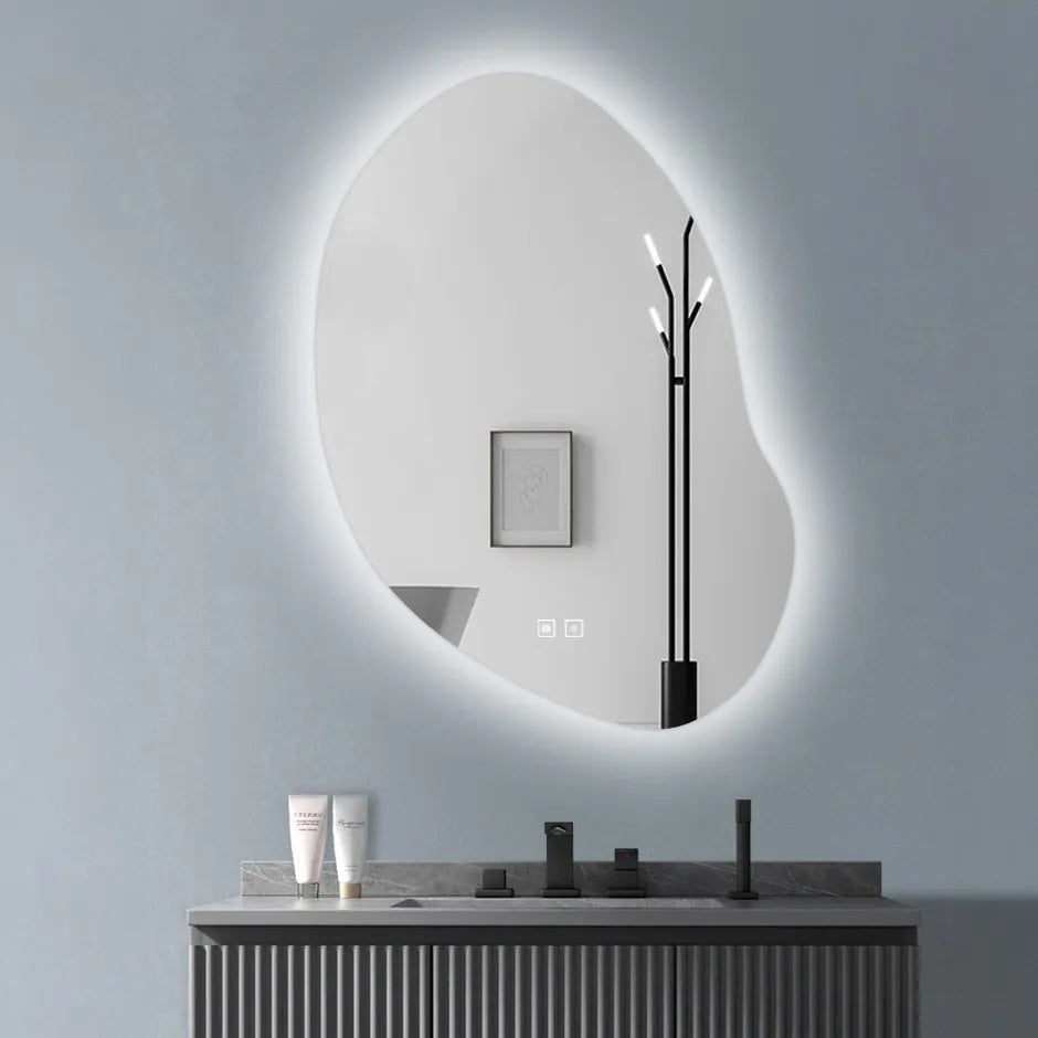 Огледало с осветление и подгрев Cloud C 60х80 см. LED огледало за баня с 3 цвята светлина, димер, touch и антифог, онлайн магазин KERANOVA