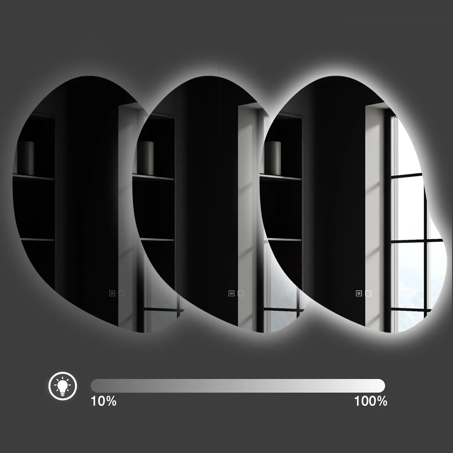 Огледало с осветление и подгрев Cloud C 60х80 см. - LED баня огледало Cloud C с три цвята светлина, димиране и антифог, KERANOVA онлайн магазин
