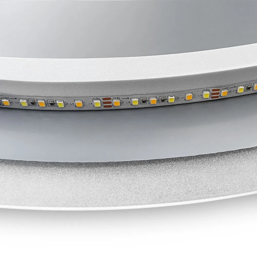 Огледало с осветление и подгрев EGJ 50х90 см. близък план на вграден LED лента, три цвята и нагревател – KERANOVA онлайн магазин