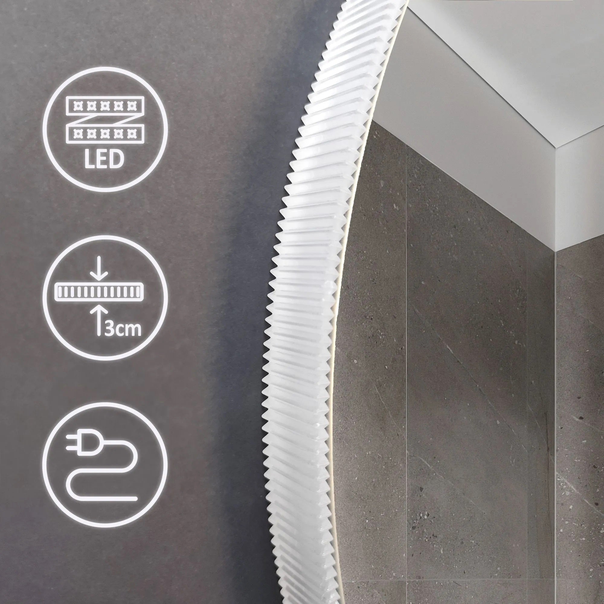 Огледало с осветление, подгрев и Bluetooth Round Ф60 см. - кръгло LED огледало за баня с подгрев, Bluetooth и три цвята светлина, KERANOVA