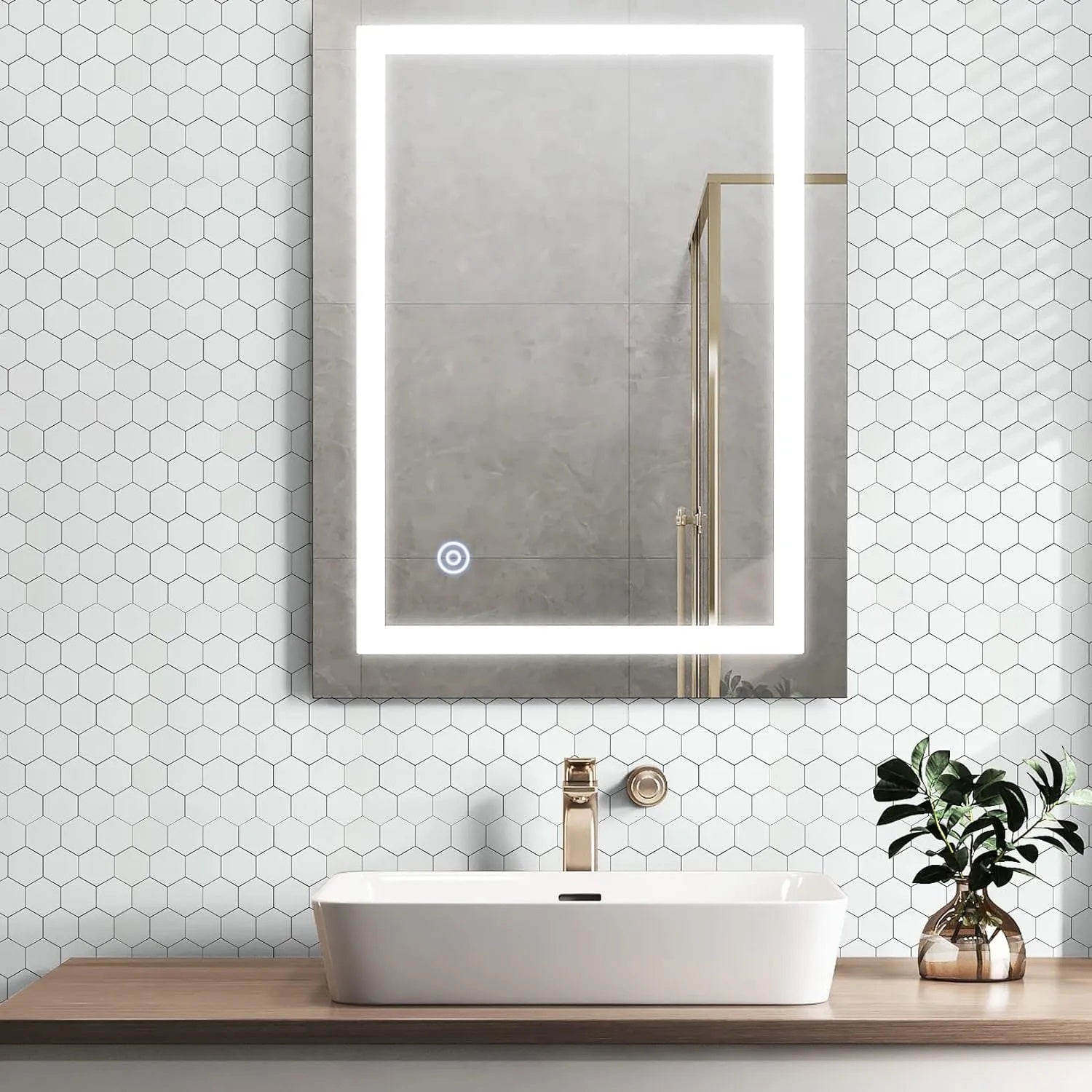 Мозайка 133422 White декоративна керамична мозайка в интериор на баня, бял шестоъгълен дизайн - KERANOVA онлайн магазин