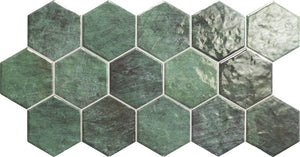 Hex Zellige 26.5x51 зелени шестоъгълни керамични плочки в онлайн магазин за обзавеждане за бани KERANOVA