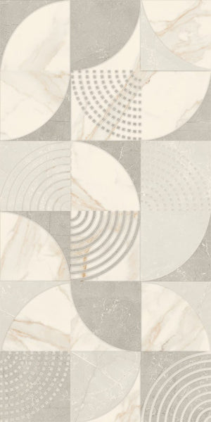 Hope Grey Decor 30x60 декоративен плочник с кръгли мотиви и мраморни жилки в онлайн магазин за обзавеждане за бани KERANOVA