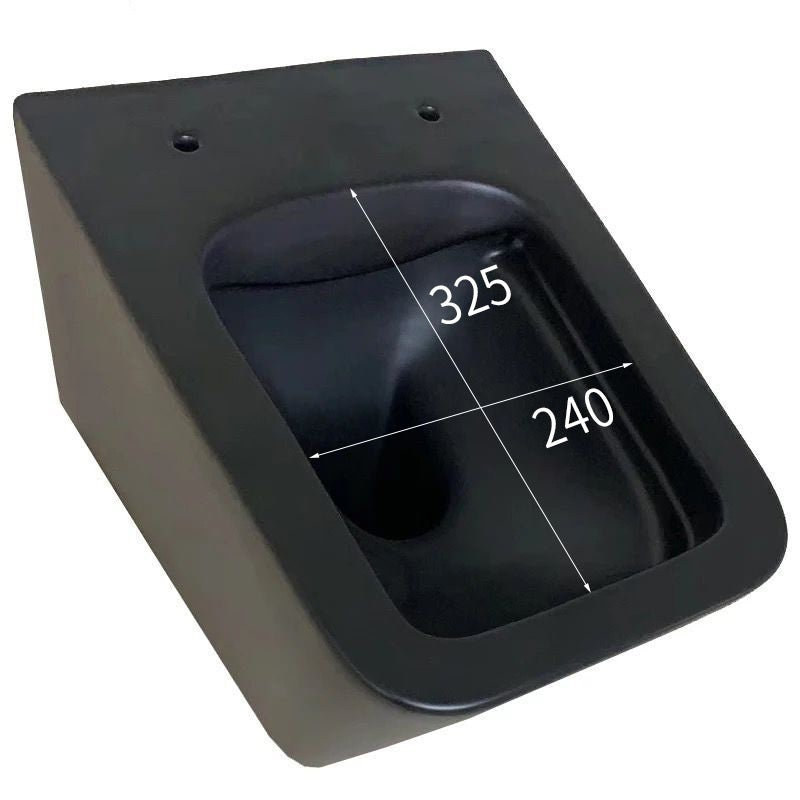 Rimless конзолна тоалетна ICC 5135MB - черен мат, конзолна тоалетна чиния без ръб, лесна за почистване, ултра тънка седалка KERANOVA