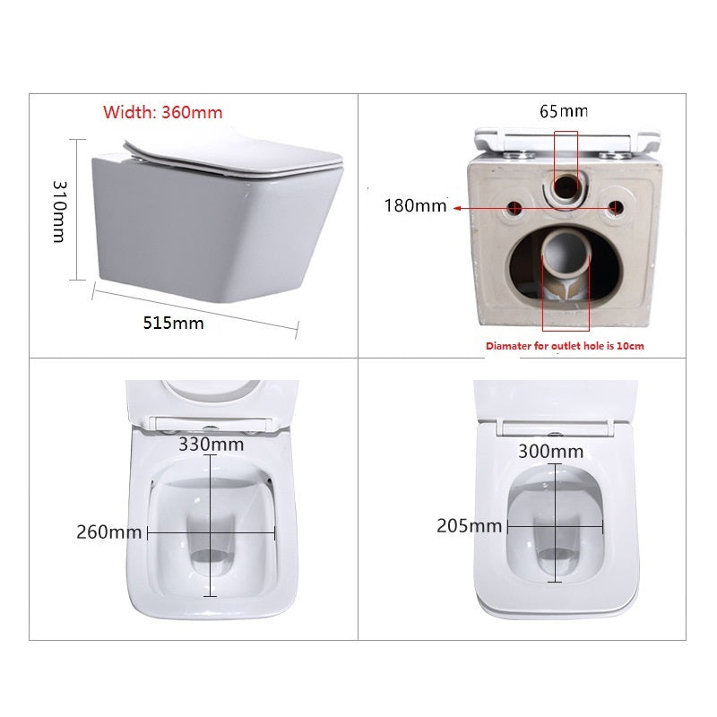 Rimless конзолна тоалетна ICC 5135MB - черен мат, измерения 515x310x360mm, ултра тънка седалка, rimless дизайн за баня KERANOVA