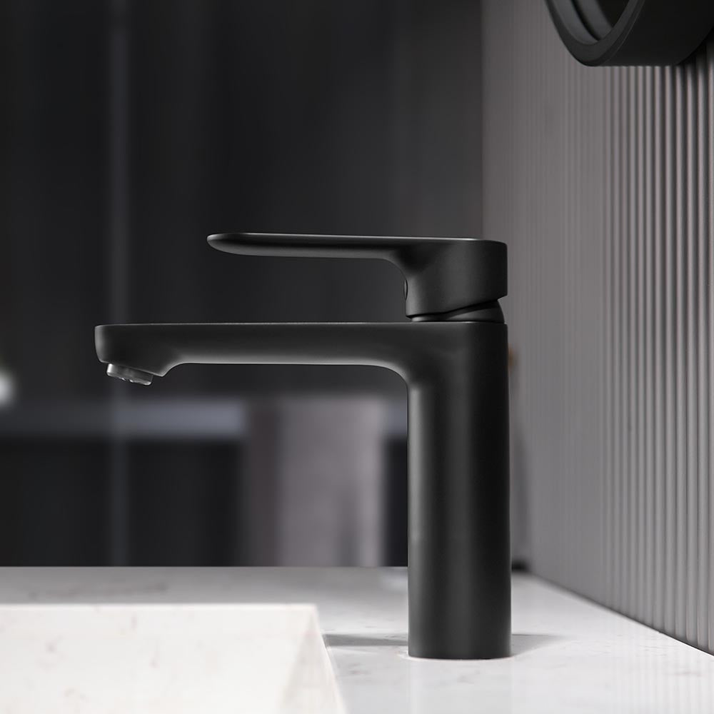 Стоящ смесител за мивка Torino ICC - черен мат, керамичен механизъм Sedal, аератор Neopearl, онлайн магазин KERANOVA