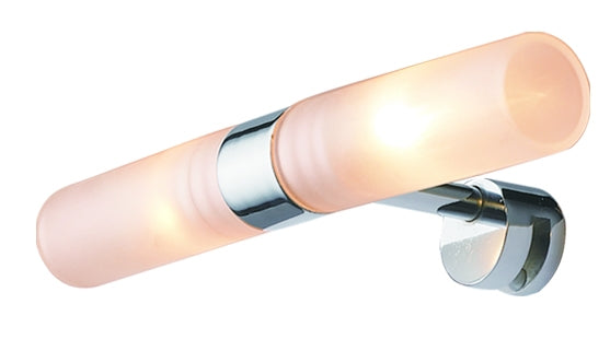 LED осветително тяло за баня KERANOVA, хром, 2x2.5W, размер 205x100x40 мм, монтаж върху огледало, гаранция 2 години