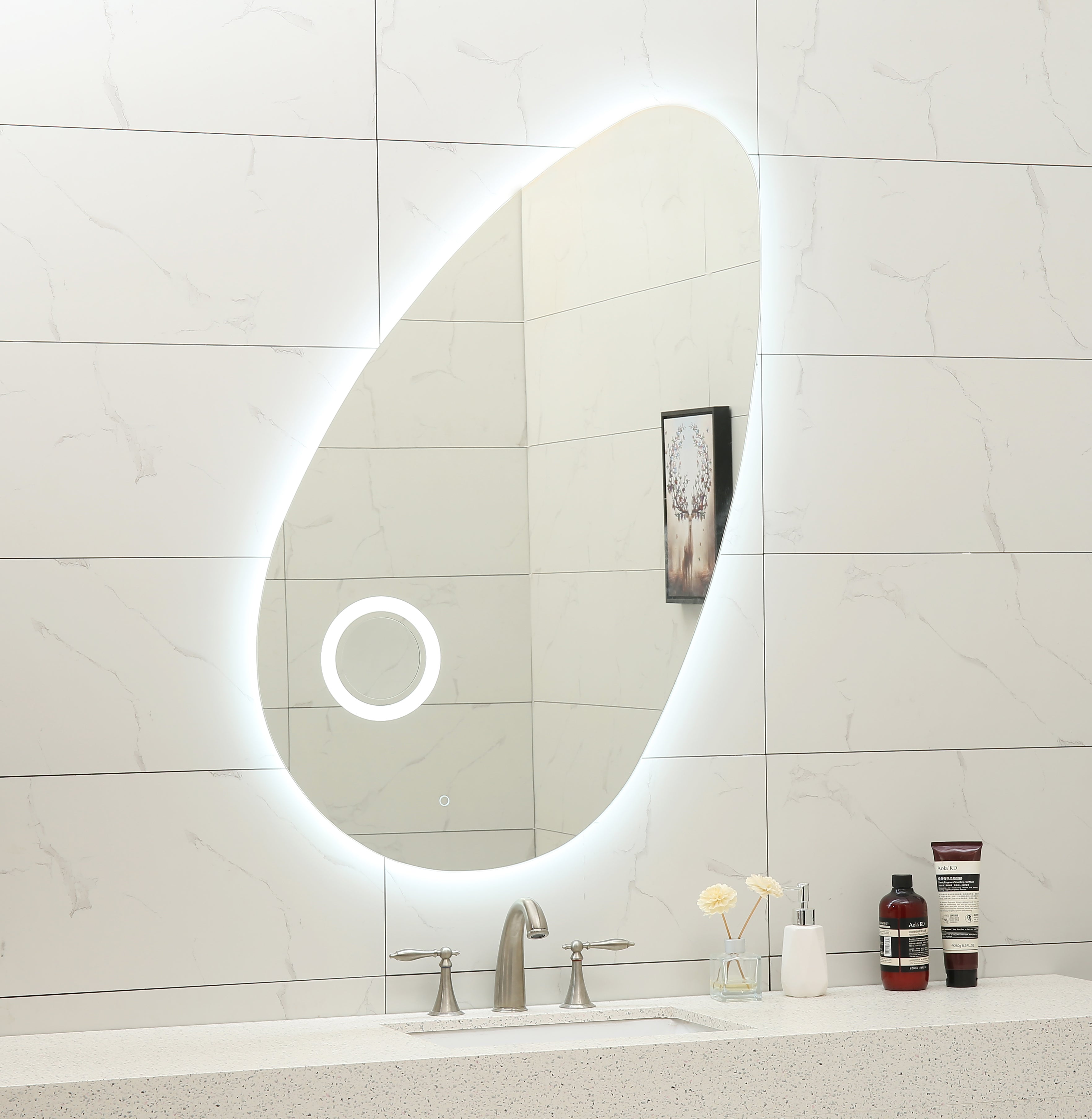 Огледало с осветление 1808 70х120 см. – LED баня 70x120 см, регулируема 6500/4000/3000К, touch, козметично огледало, KERANOVA