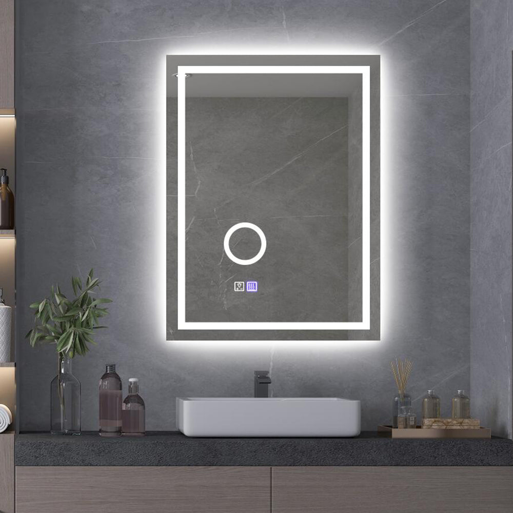 Огледало с осветление 1828 60х80 см. LED баня 6500K, двойни сензори, козметично огледало с подсветка – онлайн магазин за обзавеждане KERANOVA