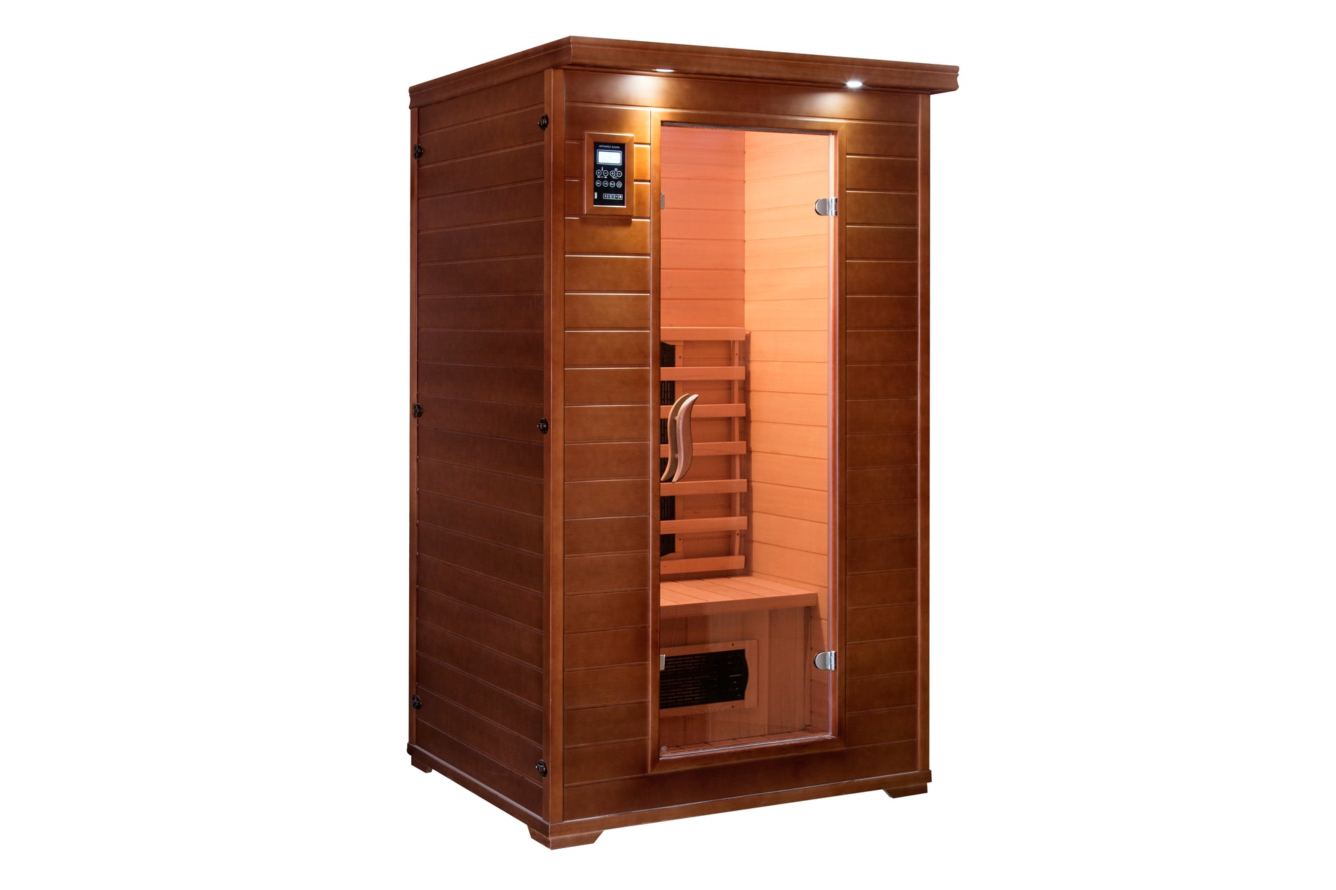 Сауна ICL 203H 120х120х210 см. компактна инфрачервена сауна от канадска ела за 2 места с LED, озонатор, сензорен панел – KERANOVA онлайн магазин