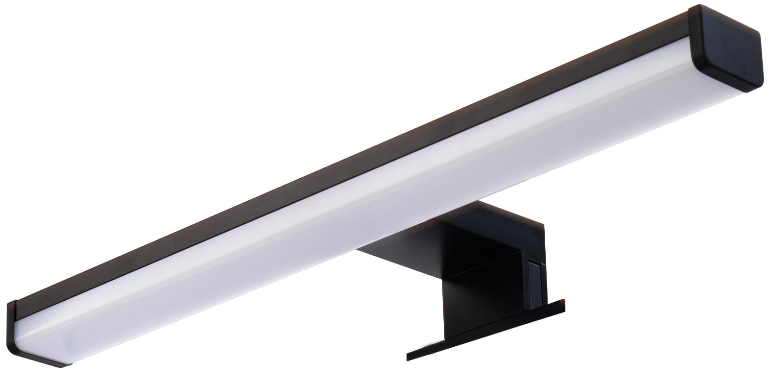 LED осветително тяло за баня Black 30 см. - черно LED осветление 6W, 480 lm, 6500K за монтаж върху огледало | KERANOVA