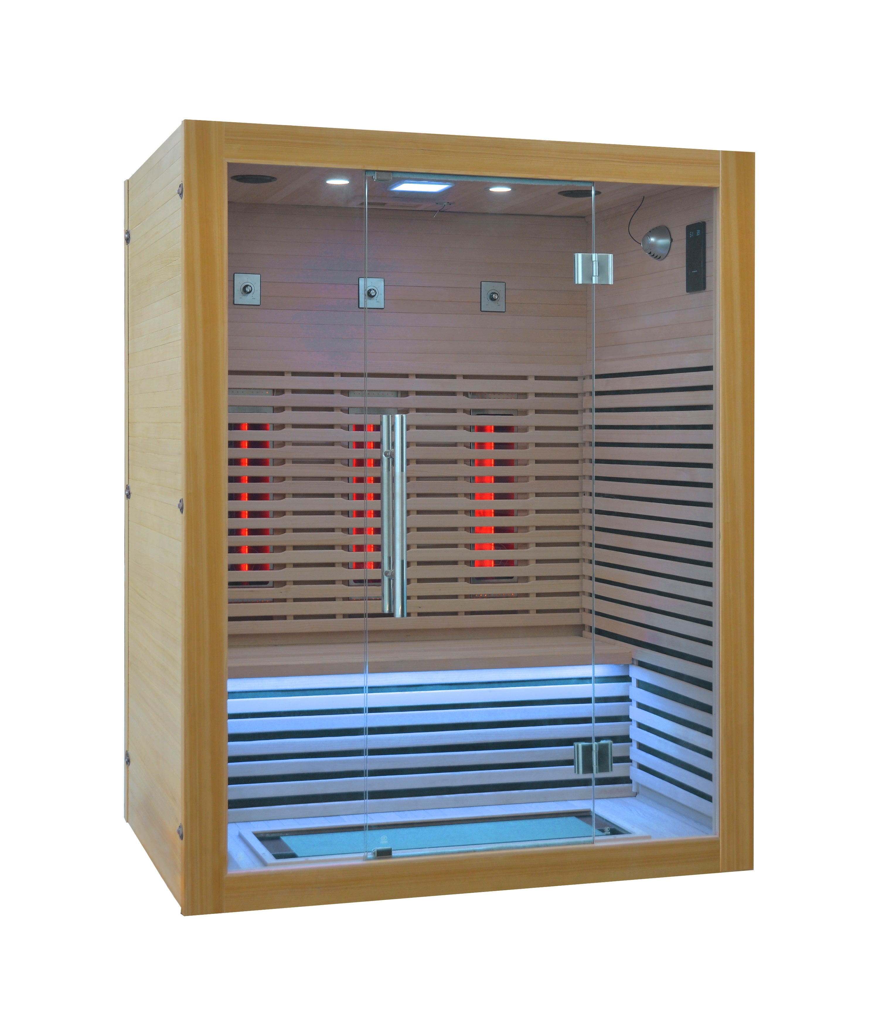 Alt Tag: Сауна ICL 410 150х110х210 см. инфрачервена 3-местна сауна с карбонови нагреватели, LED осветление, озонатор и контролен панел - KERANOVA