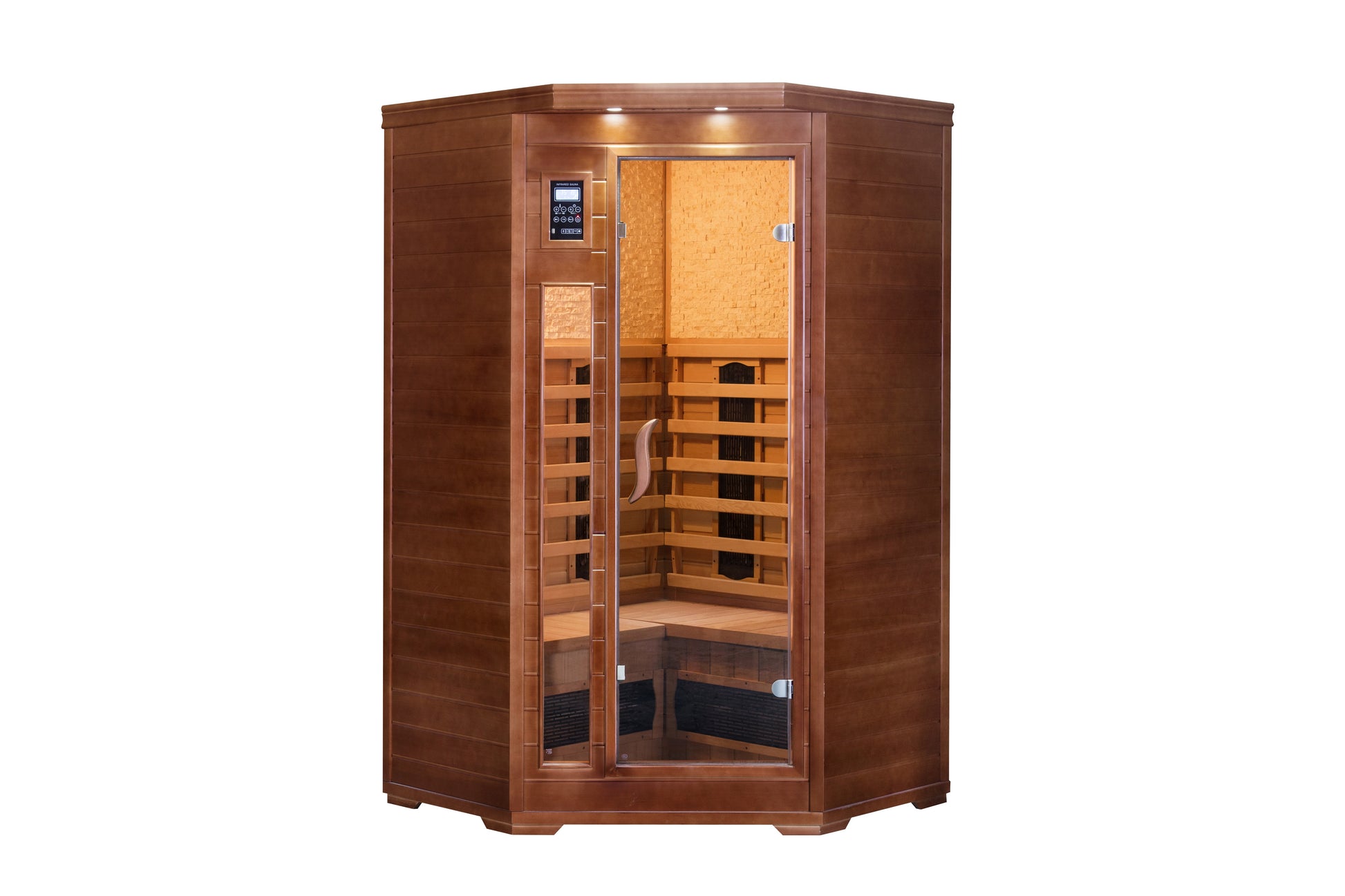 Сауна ICL 502B 120х120х210 см. инфрачервена сауна 3-местна с керамичен нагревател, сензорен панел и LED осветление - KERANOVA онлайн магазин
