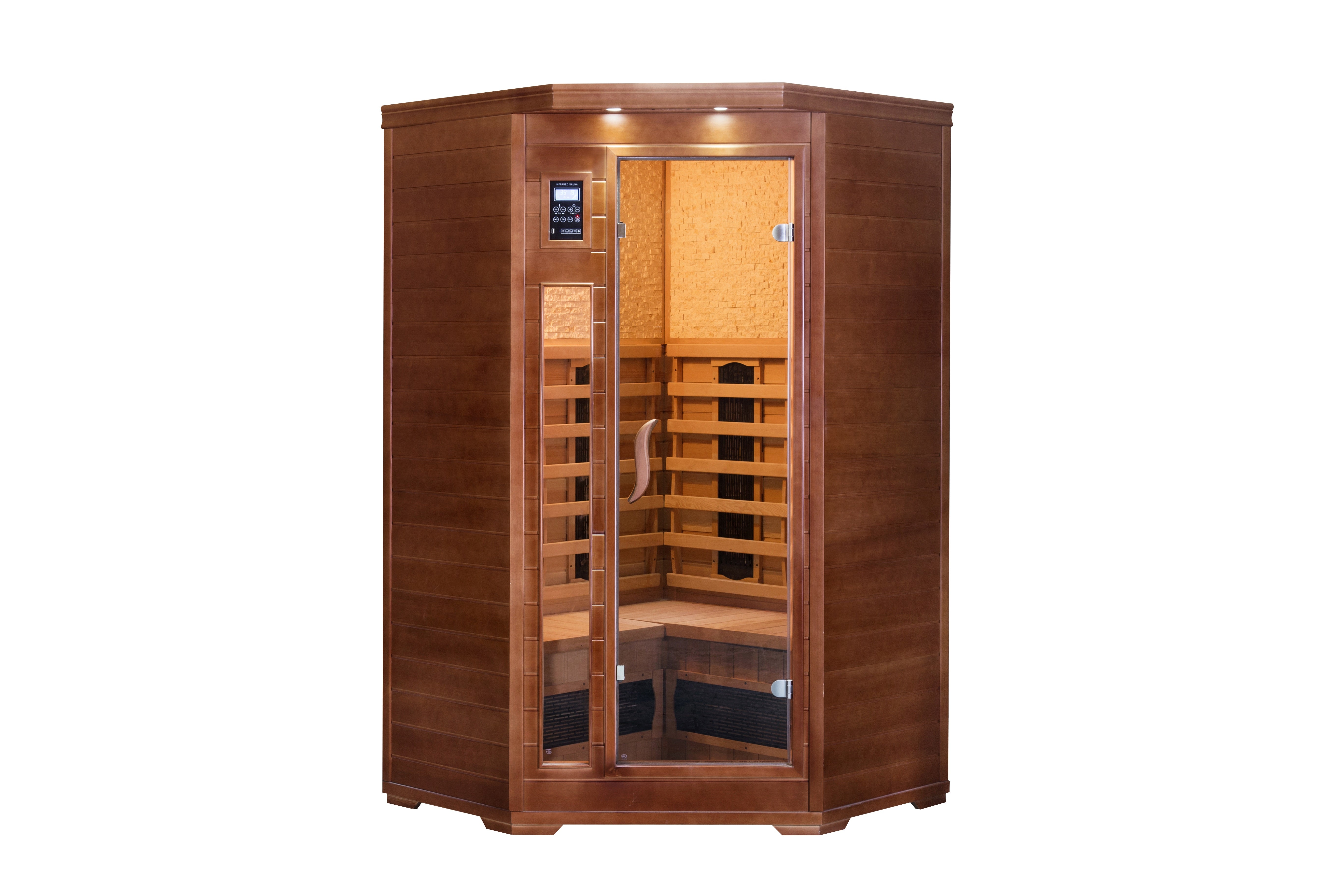 Сауна ICL 502B 120х120х210 см. инфрачервена сауна 3-местна с керамичен нагревател, сензорен панел и LED осветление - KERANOVA онлайн магазин