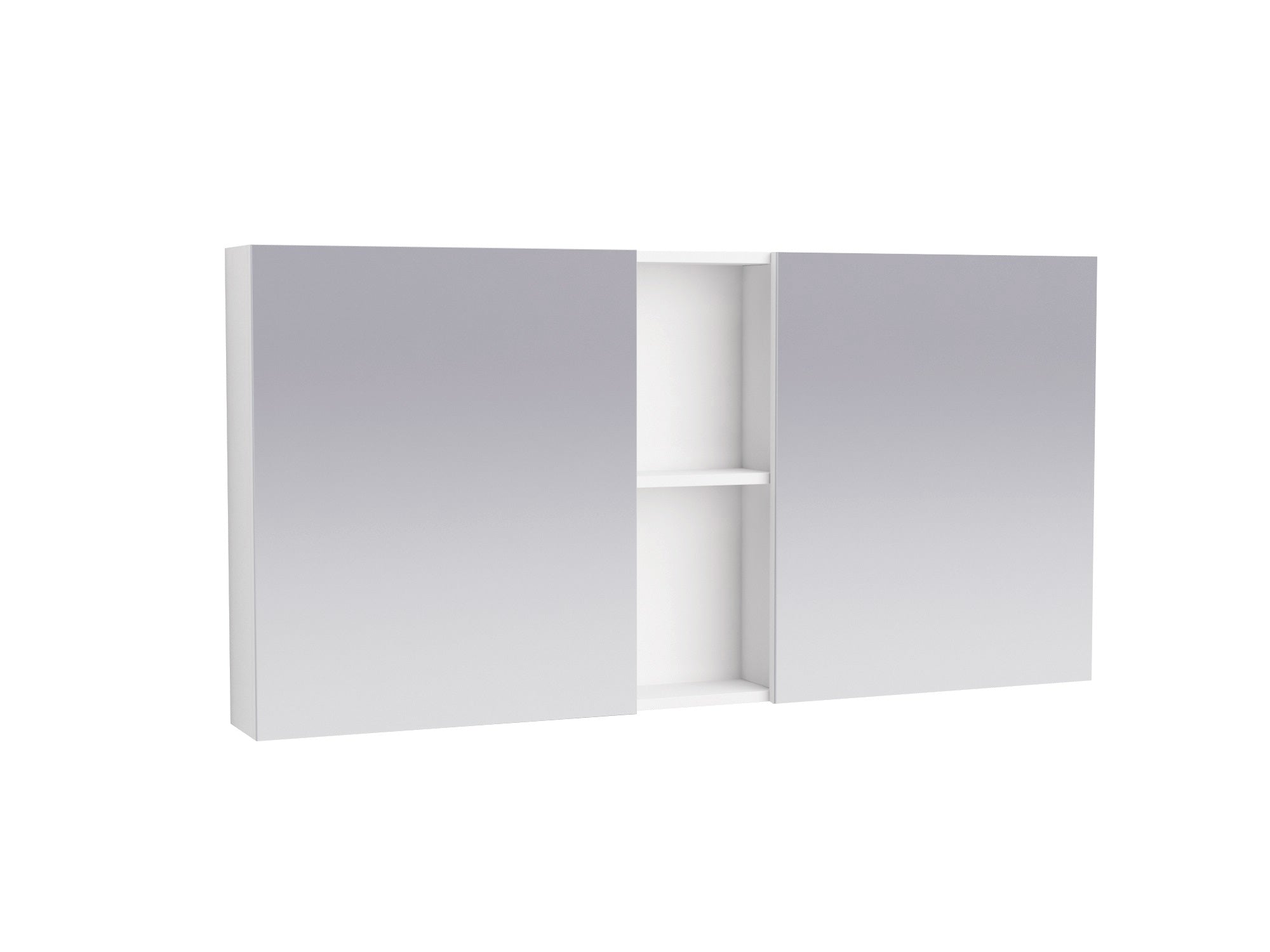 Огледален шкаф ICMC 6014-120NEW 120 см. бял гланц, две огледални врати с soft close и вътрешно осветление – KERANOVA онлайн магазин