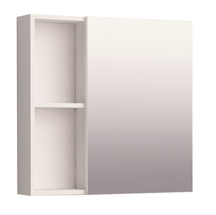 Alt Tag: Огледален шкаф ICMC 6014-60 60 см. бял гланц с вградено осветление в панти, една врата soft close, от PVC за баня KERANOVA