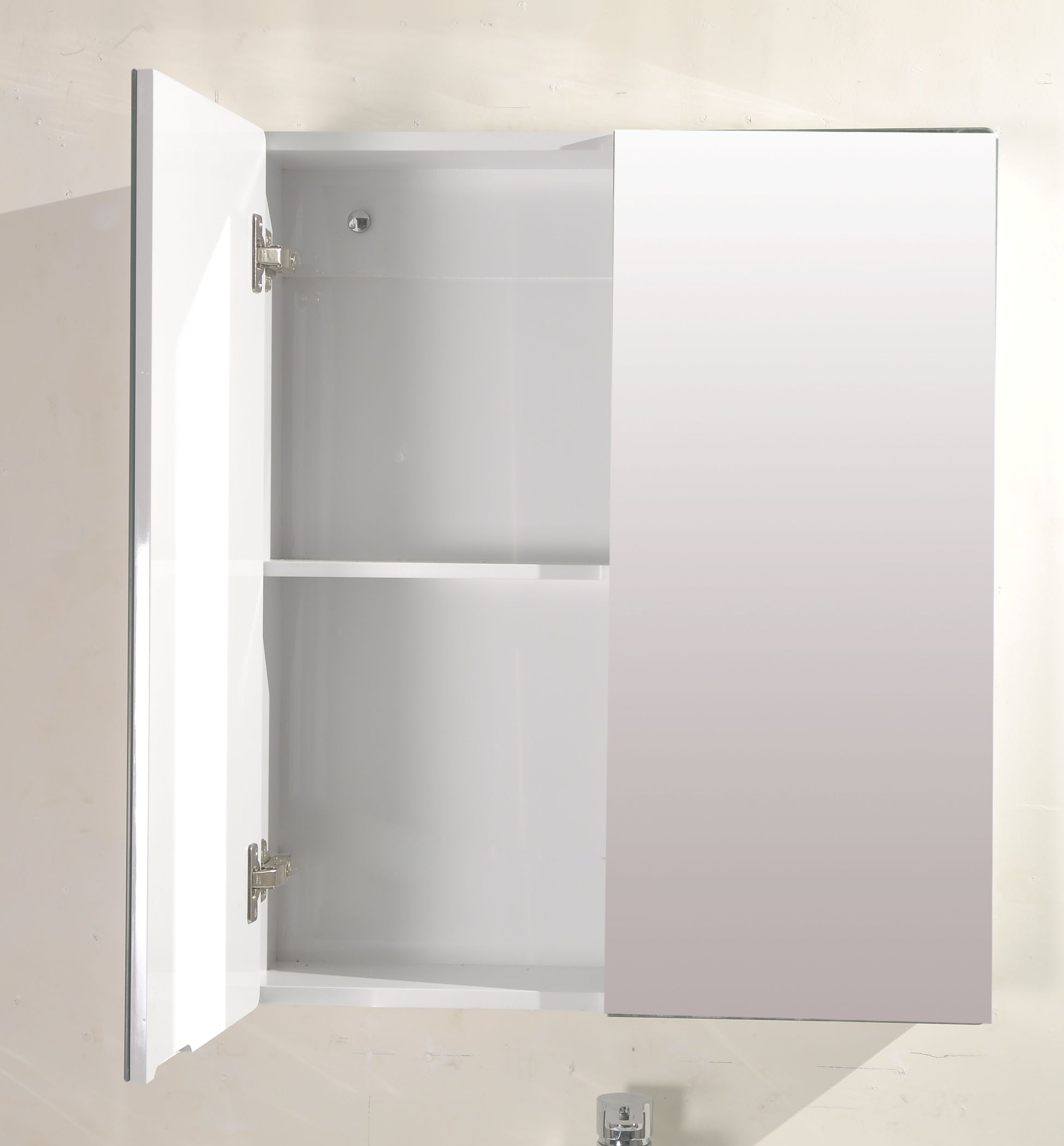 Огледален шкаф ICMC 7046 UP/7013 60 см. бял гланц, две огледални врати soft close, PVC, онлайн магазин KERANOVA