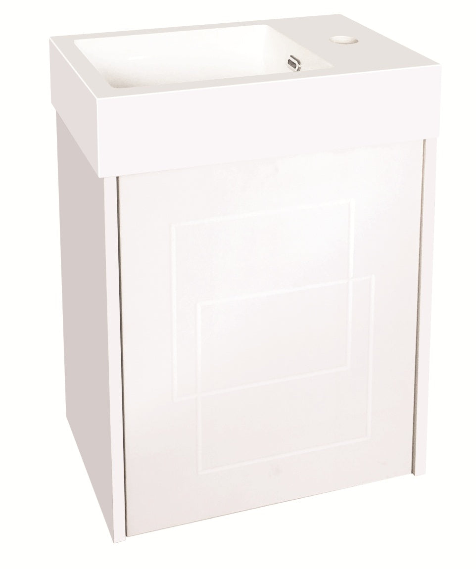 Шкаф с мивка ICP 4530 NEW 46х26 см. бял гланц ПВЦ шкаф с мивка за малка баня - KERANOVA онлайн магазин