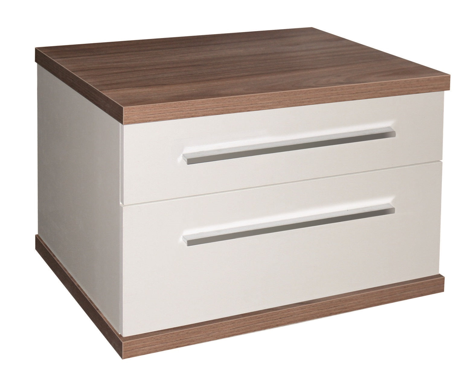 Шкаф с мивка ICP 6144-2 60 см. бял гланц с дървесен плот, мивка ICB 865 и две плавно затварящи се чекмеджета - KERANOVA онлайн магазин