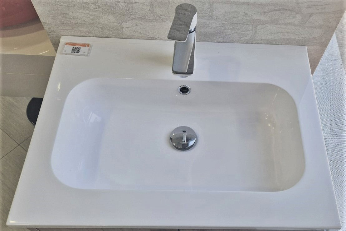 Alt Tag: Шкаф с мивка ICP 6451-1 60 см. - бяла мебелна мивка от смола за баня в онлайн магазин KERANOVA