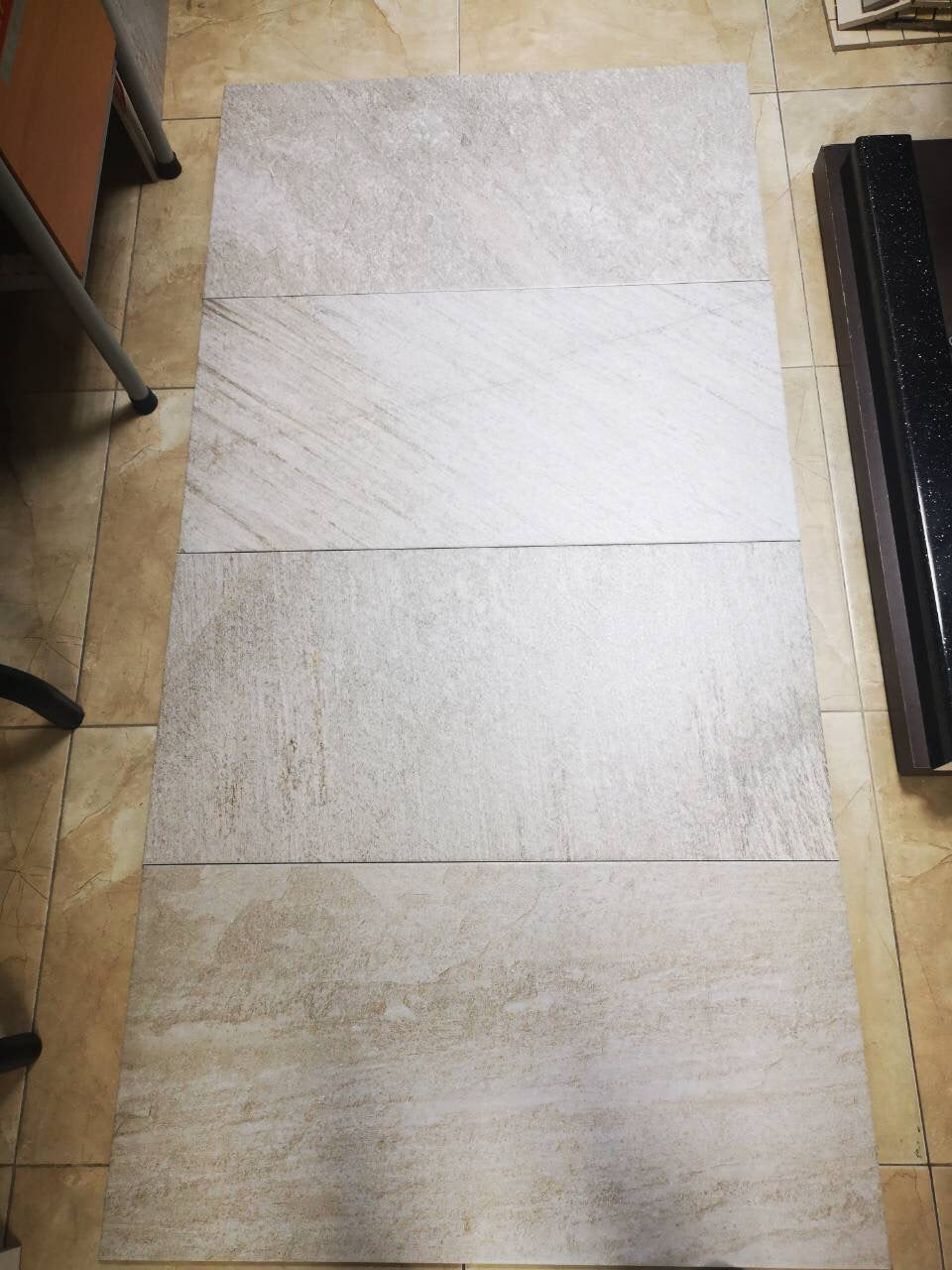 Серия Quartz 37x75 Keratile - испански гранитогрес с каменна повърхност, нюанс вариации, опаковка 4 бр. (1.11 кв.м) - KERANOVA