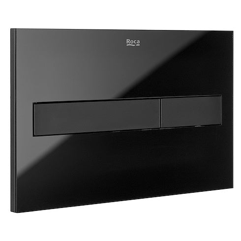 Комплект Duplo + Inspira Square RImless - Roca плочка за вградено казанче, черен панел за бутон, онлайн магазин KERANOVA