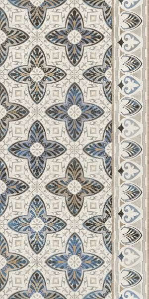 Alt Tag: Iris Gris B Decor 30x60 декоративен сив керамичен панел с флорални мотиви за баня — онлайн магазин за обзавеждане KERANOVA