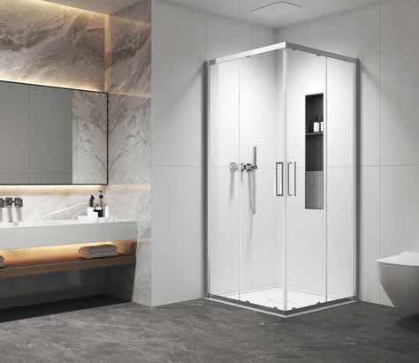IZY 100 - 70x70 квадратна душ кабина 70x70 с плъзгащи врати, 6 мм закалено стъкло, анти калк покритие – душ кабини