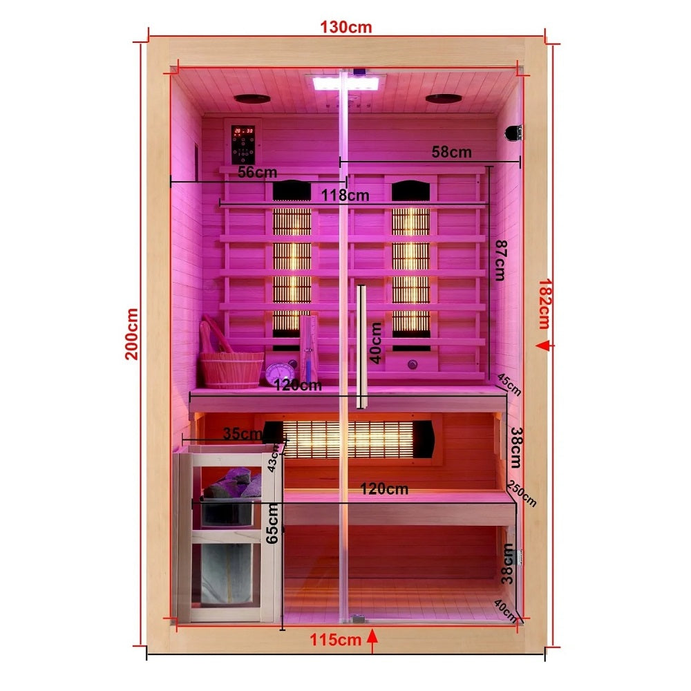 Финландска сауна и инфрачервена кабина Twincombi 130х120х200 см.