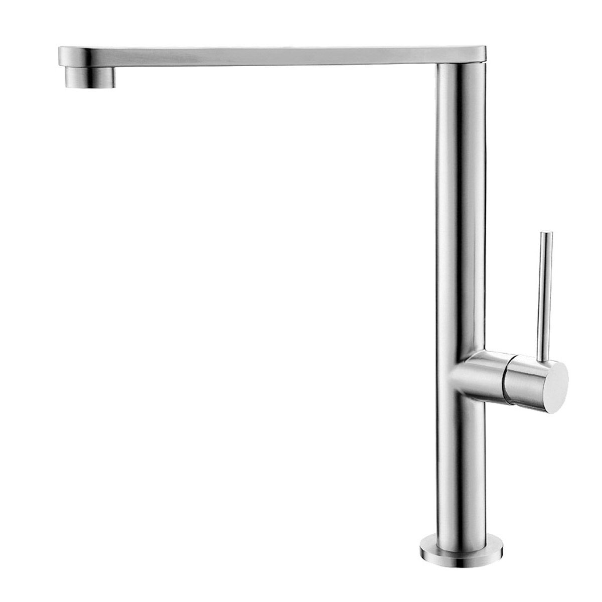 Кухненски смесител Monica /инокс/ с висока тръбна стойка и едноръкохватков контрол - онлайн магазин за обзавеждане за бани KERANOVA