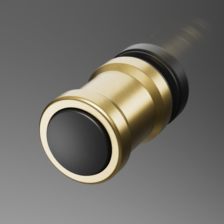 Ключ за душ кабина KAX-8G Brushed Gold, златист и черен, подходящ за сгъваеми врати.