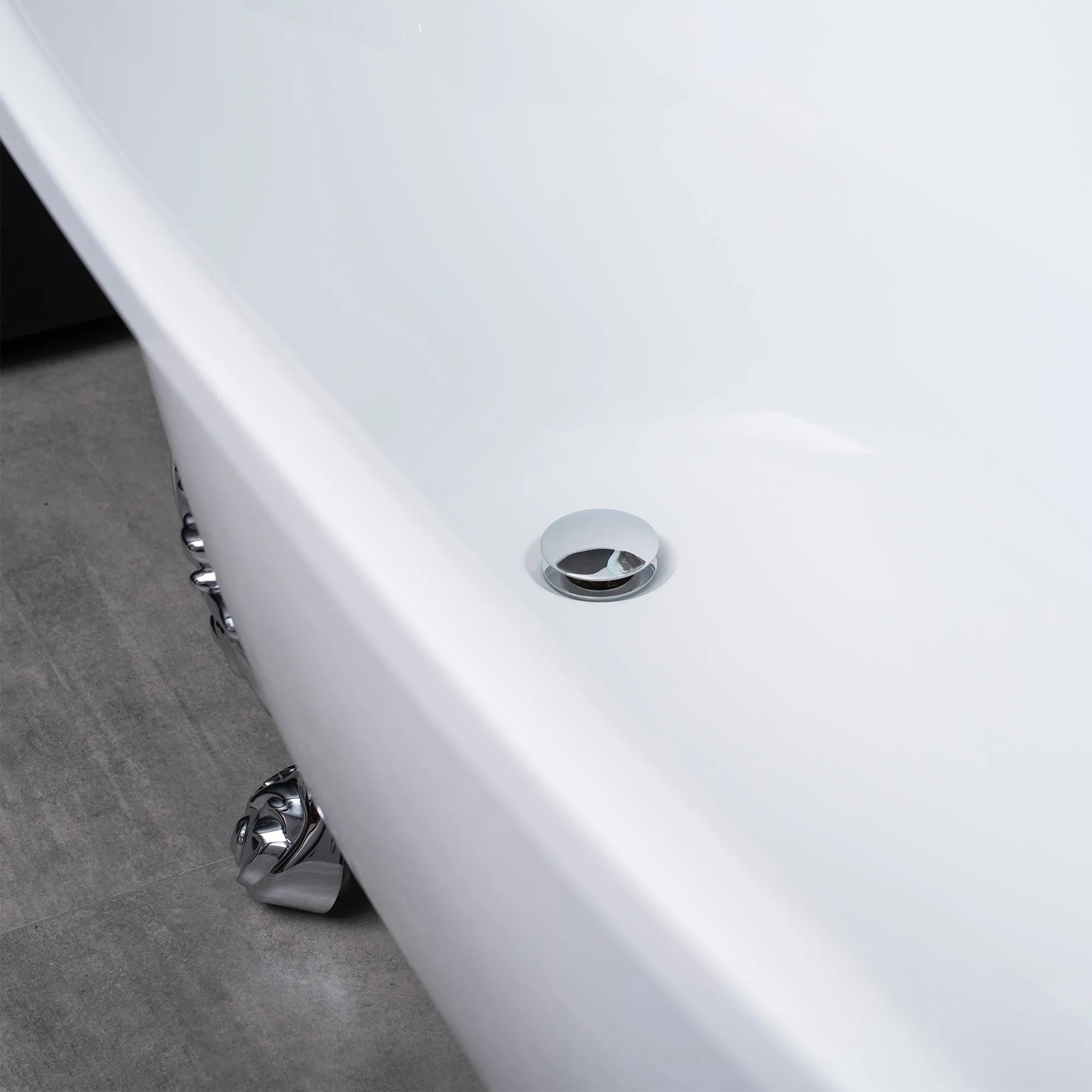 Свободностояща вана Sparta 175x72 см. бяла акрилна вана с хромирани декоративни крачета и клик-клак сифон — онлайн магазин за обзавеждане за бани KERANOVA