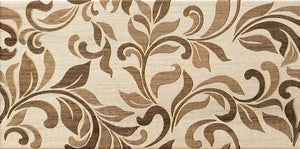 Kervara Ornament Decor 22.3x44.8 – кафяво флорално орнаментно фризирано пано за баня от онлайн магазин KERANOVA