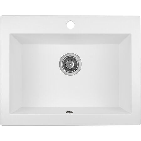 Кухненска мивка Komodo 58х49 см. - 2 цвята, бяла гранитна мивка Komodo 58x49x22,1 см за шкаф 60 см, онлайн магазин KERANOVA