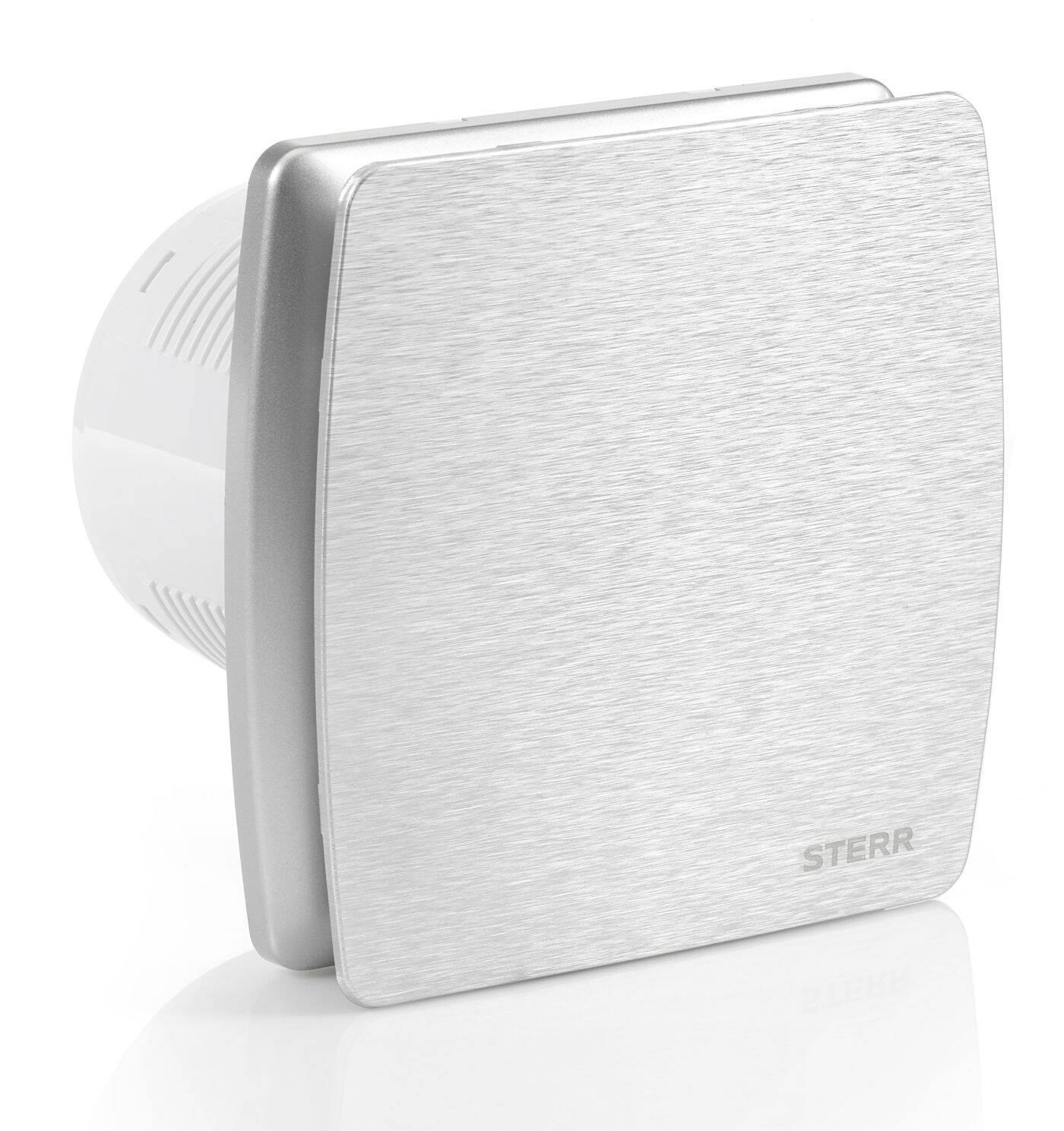 Вентилатор за баня LFS100 - иноксов панел Sterr, тих 32 dB, дебит 95 m3/h, възвратна клапа, монтаж стена/таван, онлайн магазин KERANOVA