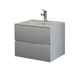 Шкаф с мивка Line 65 чекмеджета бял – модерен бял шкаф за баня с две чекмеджета, мивка и смесител, онлайн магазин KERANOVA