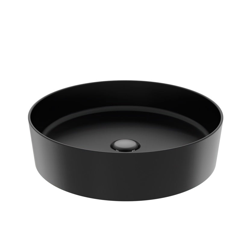 Мивка за плот Loop Black Matte Ф45 см. – черна матова порцеланова тънкостенна мивка за плот, онлайн магазин KERANOVA