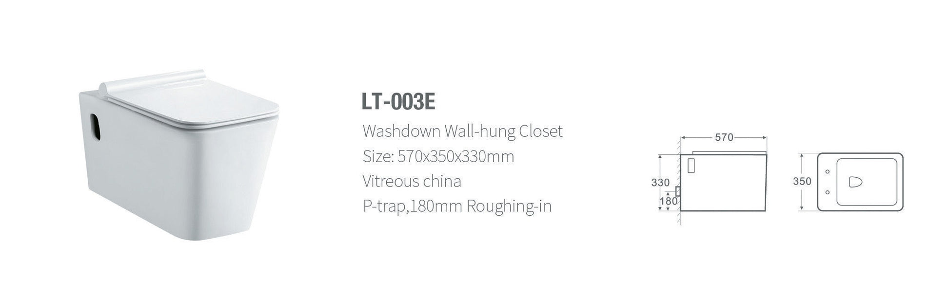 Конзолна тоалетна LT 003 Rimless – кубична безръбна конзолна тоалетна със седалка със забавено падане, онлайн магазин за обзавеждане за бани KERANOVA