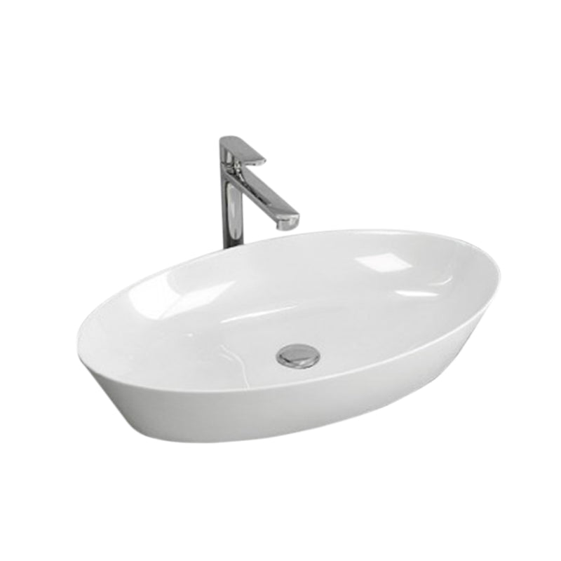 Купа LT-1132 60х36 см. тънка стенна мивка за монтаж върху плот, бял порцеланов модел от онлайн магазин за обзавеждане за бани KERANOVA