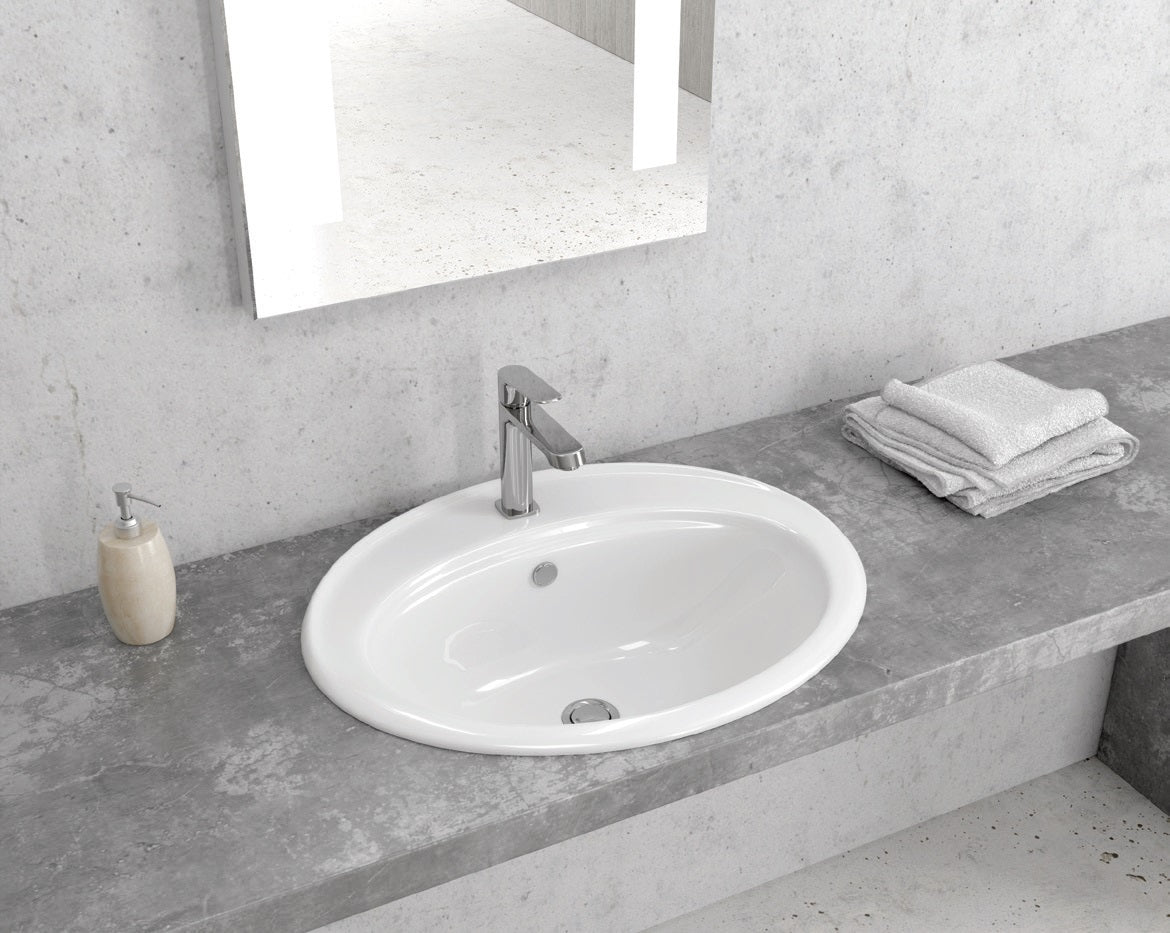 Мивка LT-6002 56,5х48 см. порцеланова горно вграждане, отвор за смесител, онлайн магазин за обзавеждане за бани KERANOVA